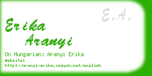 erika aranyi business card